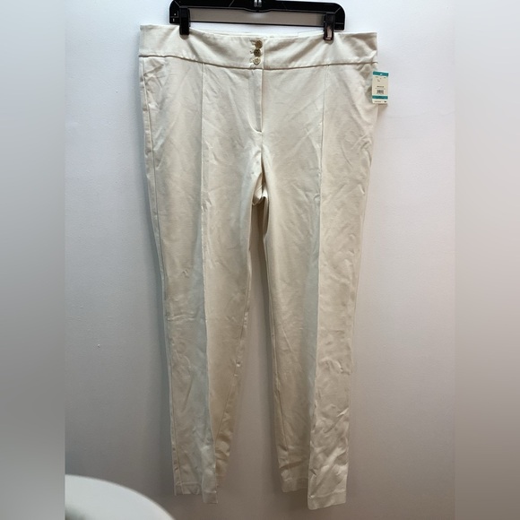 Anne Klein Size 16 Cream Trousers. MSRP$89. New With Tags. - Picture 2 of 9